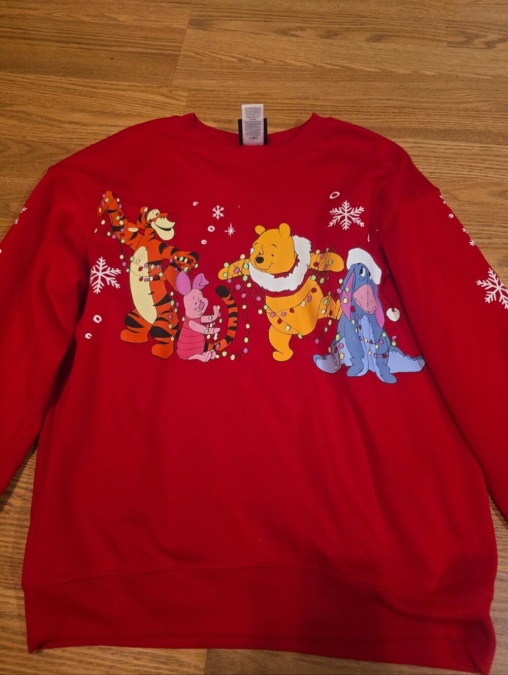 Disney Red Winnie the Pooh Christmas Crewneck Sweater